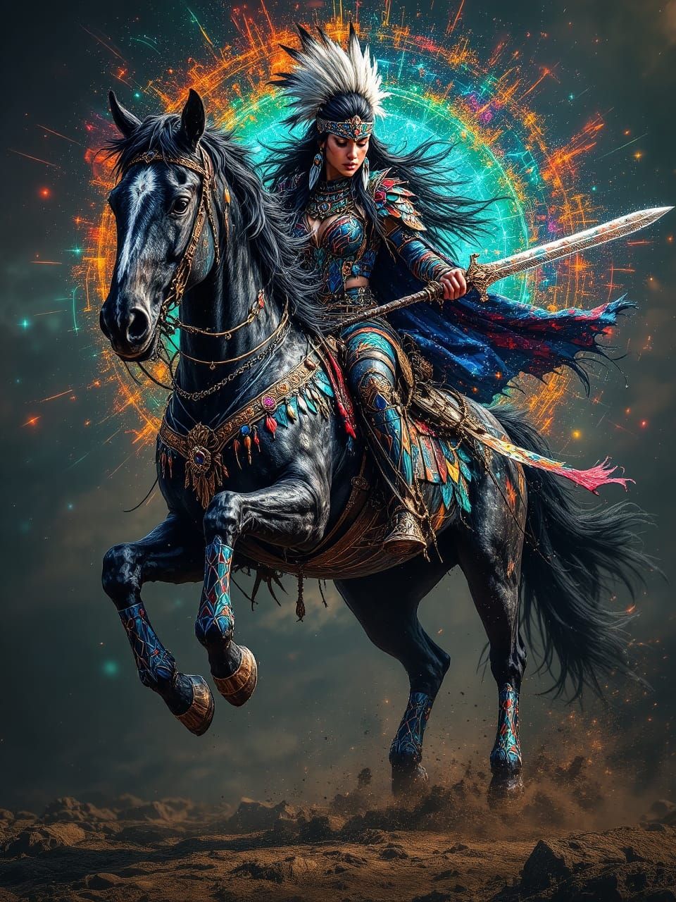 Tribal Warrior Princess   by @AI-RT