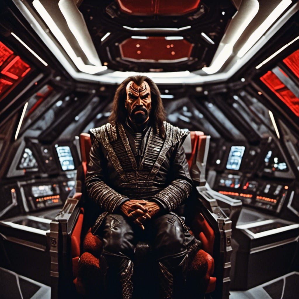 Klingon warrior Inside a Klingon spaceship <lora:Klingons:1.0> 