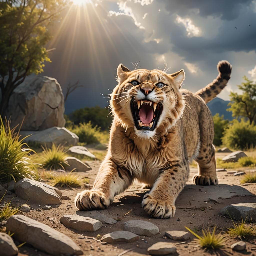 Saber-tooth kitty  by @TravellerUK