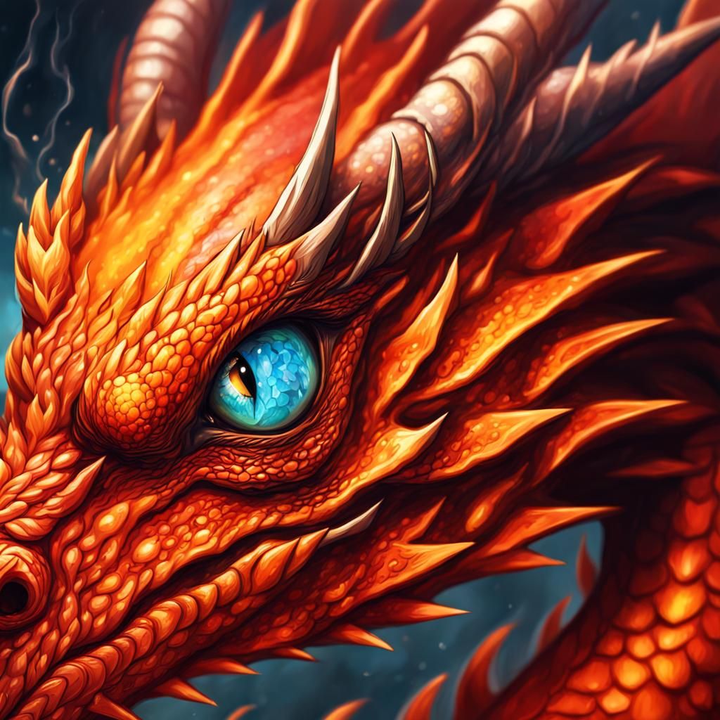 eyes of a fire dragon - AI Generated Artwork - NightCafe Creator