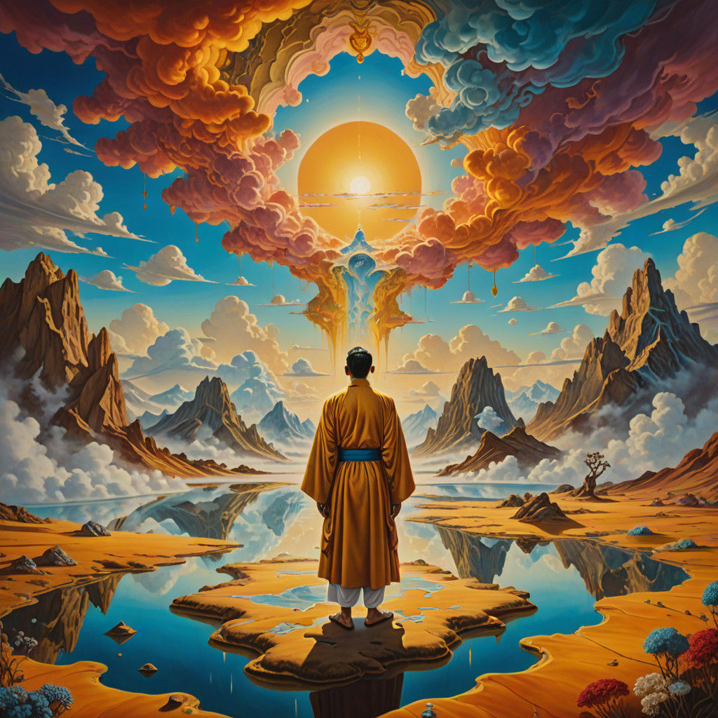 Mystical Gathering in a Dreamlike Landscape