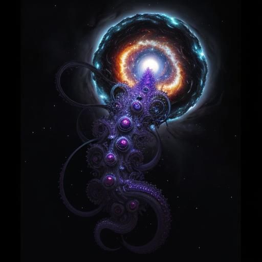 Outer deity getting through a cosmic gate