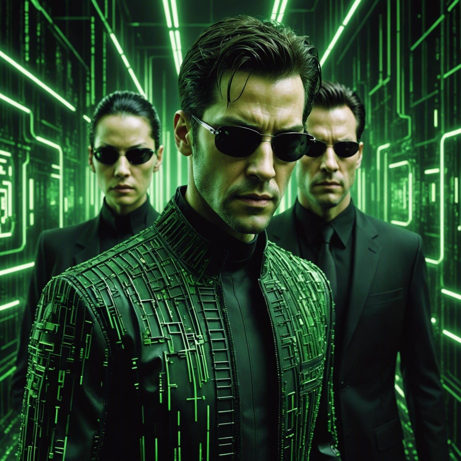 The Matrix, digital art binary lines luminescent green HDR q...