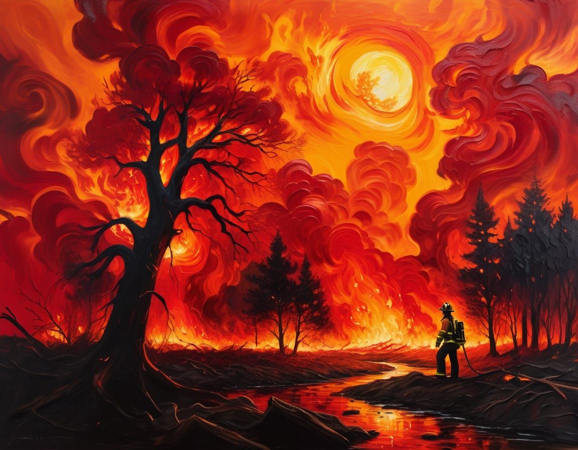 Fierce Forest Fire.  by @proofman