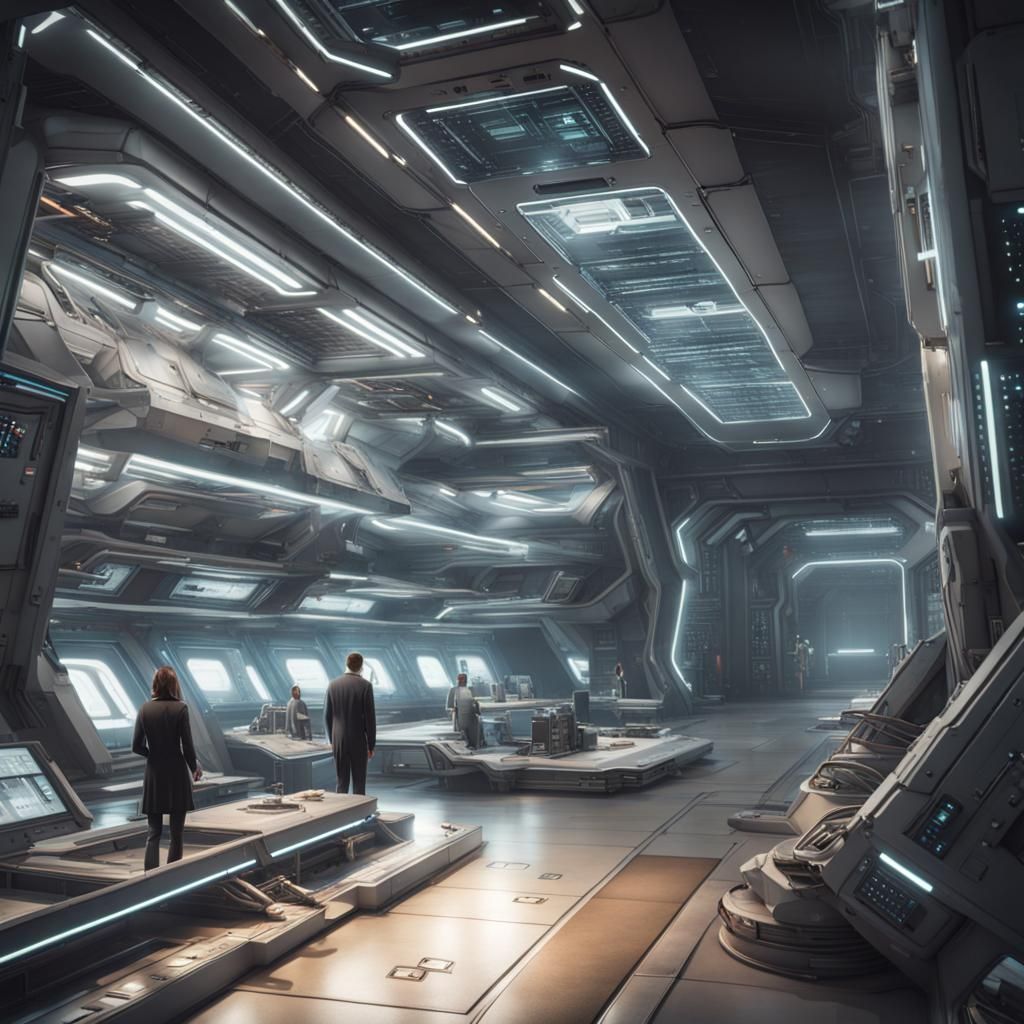 Futuristic Spaceship Docking Bay Station