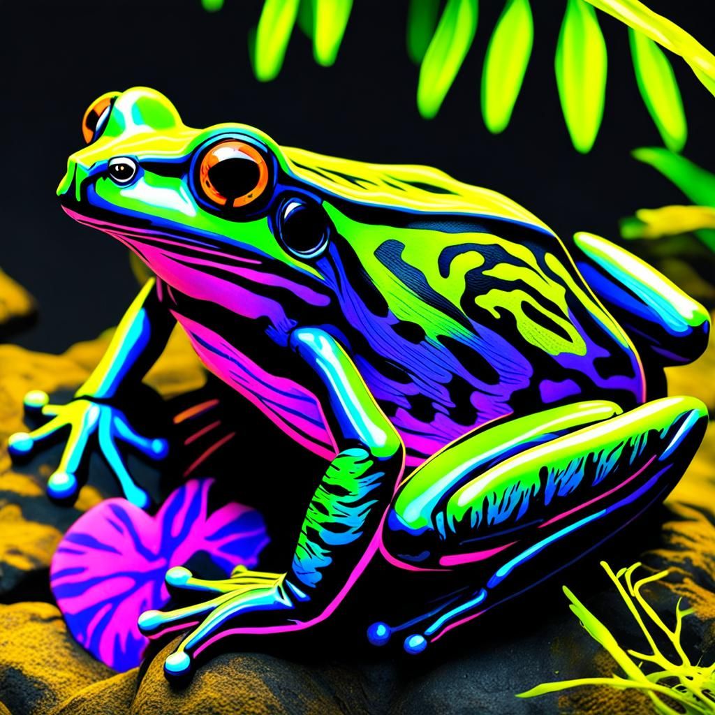 neon tiger frog - AI Generated Artwork - NightCafe Creator