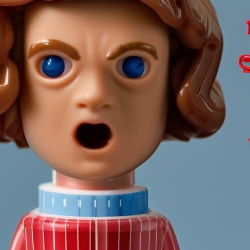 Eleven (Stranger Things) as pez dispenser, candy, macro phot...