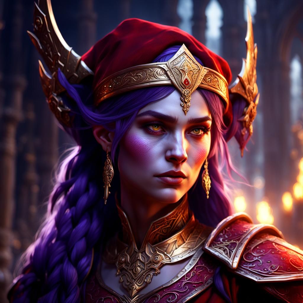 An epic female elf red - AI Generated Artwork - NightCafe Creator