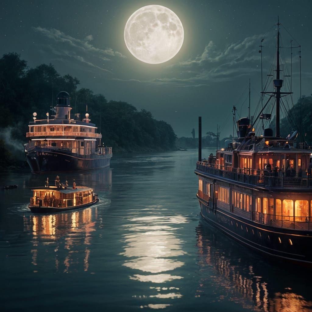 Moonlight on the river  by @ThomasG