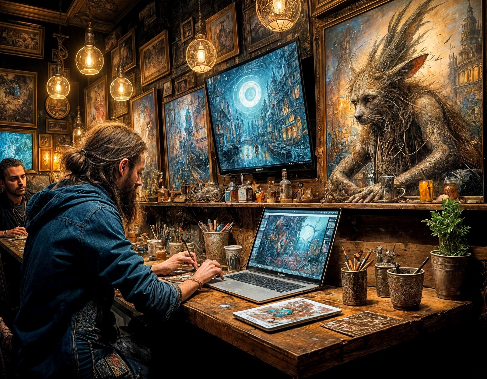 Grinding in the NightCafe  by @lawrencelot