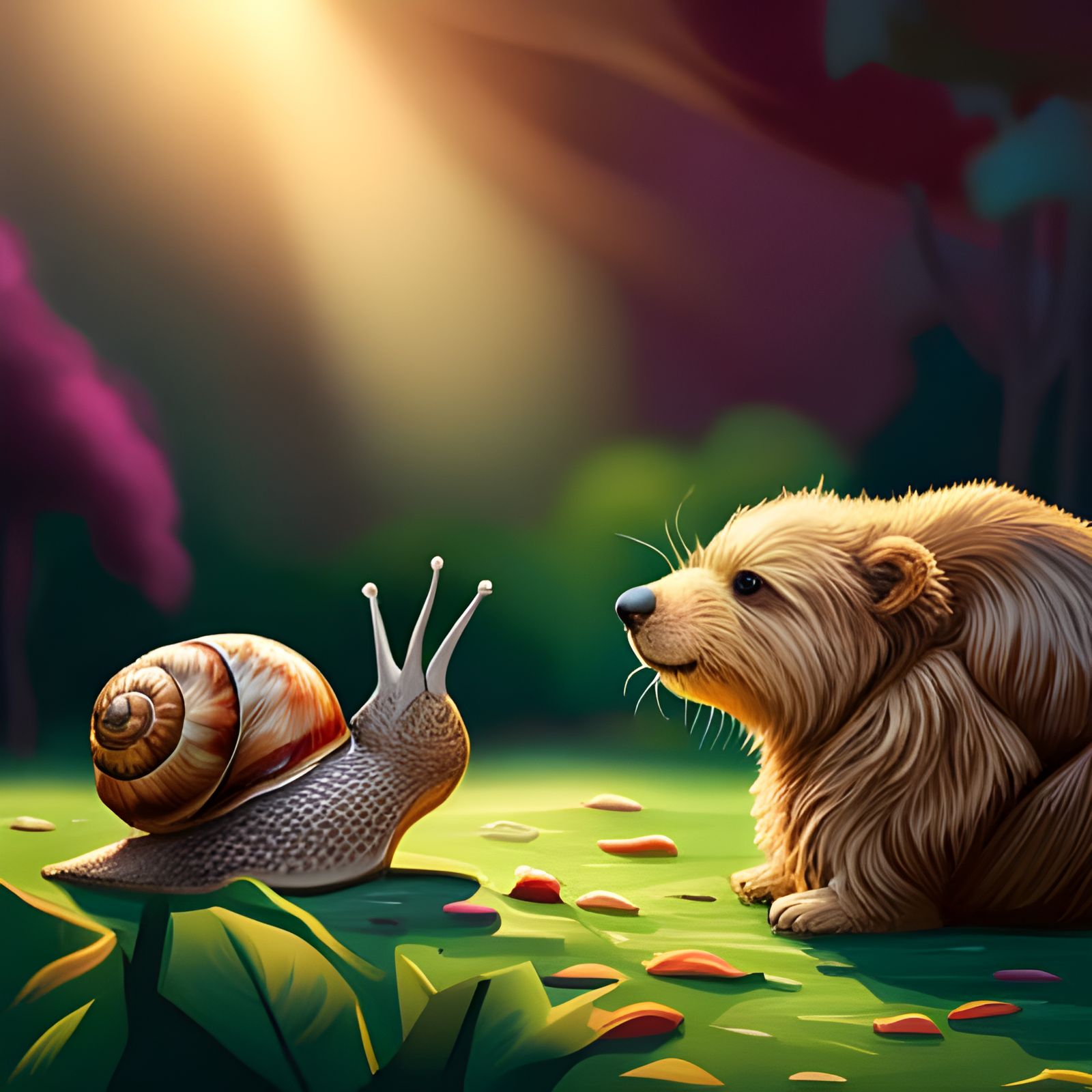 Friendship beyond bounds 🐌  by @NewAgerJul