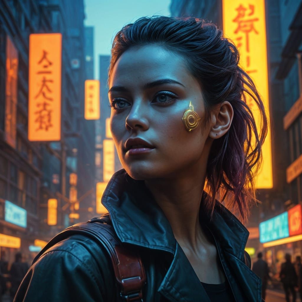 Cyberpunk Goddess in Vibrant, Intricate Detail