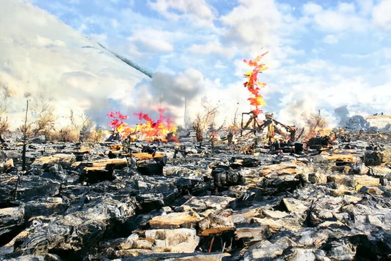 war destruction fire