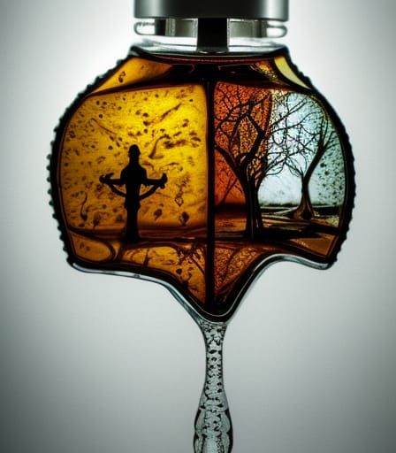 Amber Relic: Hyperrealistic Macro Photograph