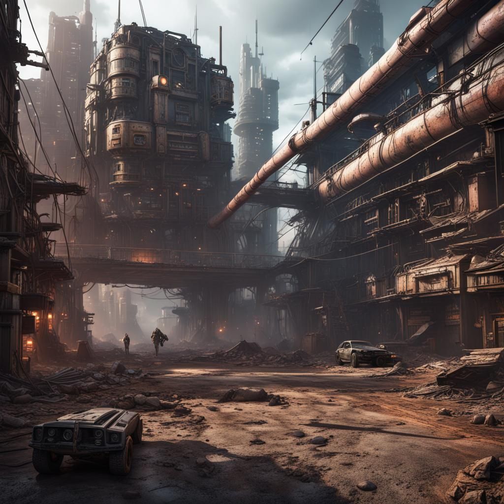 Post-apocalyptic future - AI Generated Artwork - NightCafe Creator