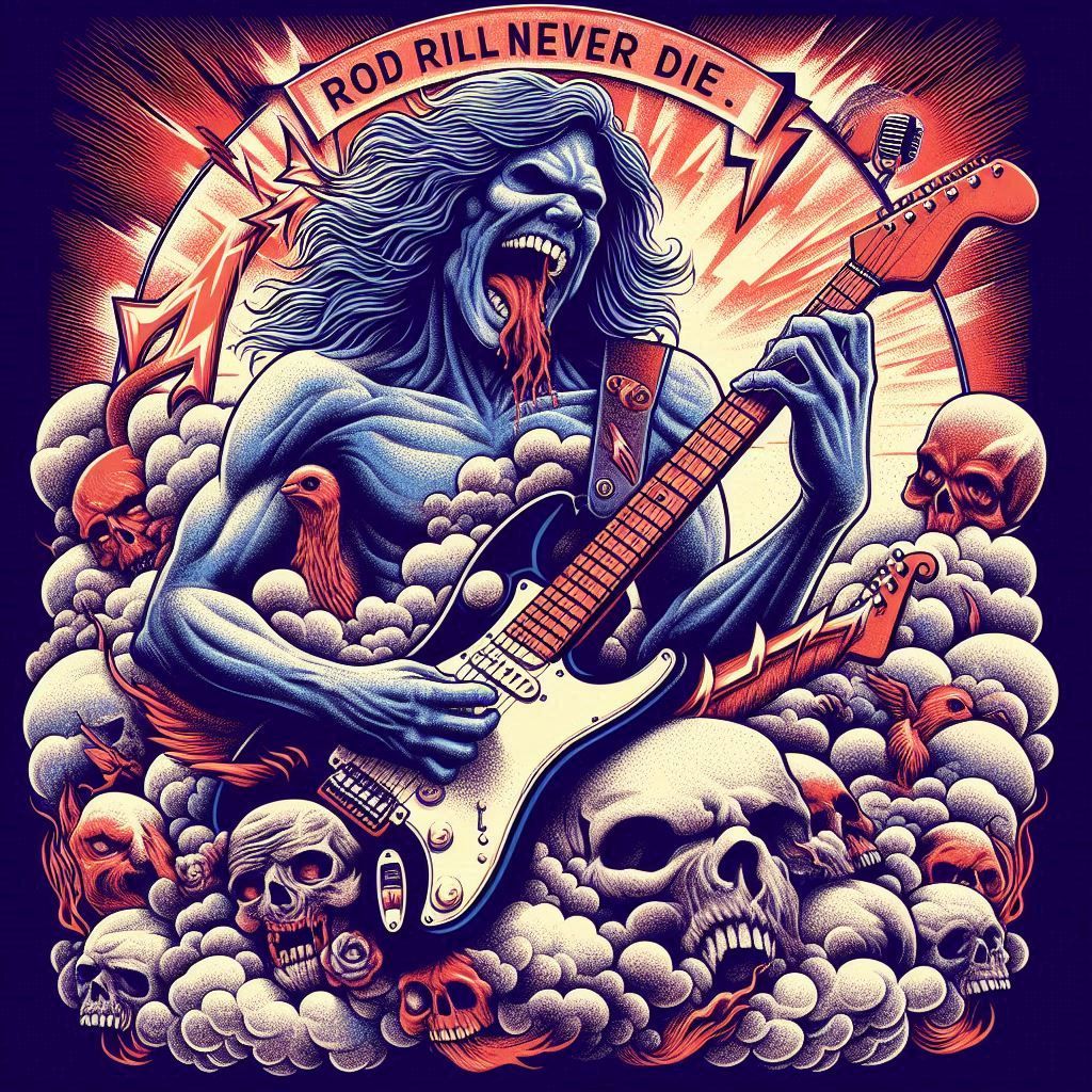Vinyl records cover sleeve, 'ROCK AND ROLL NEVER DIE' 12