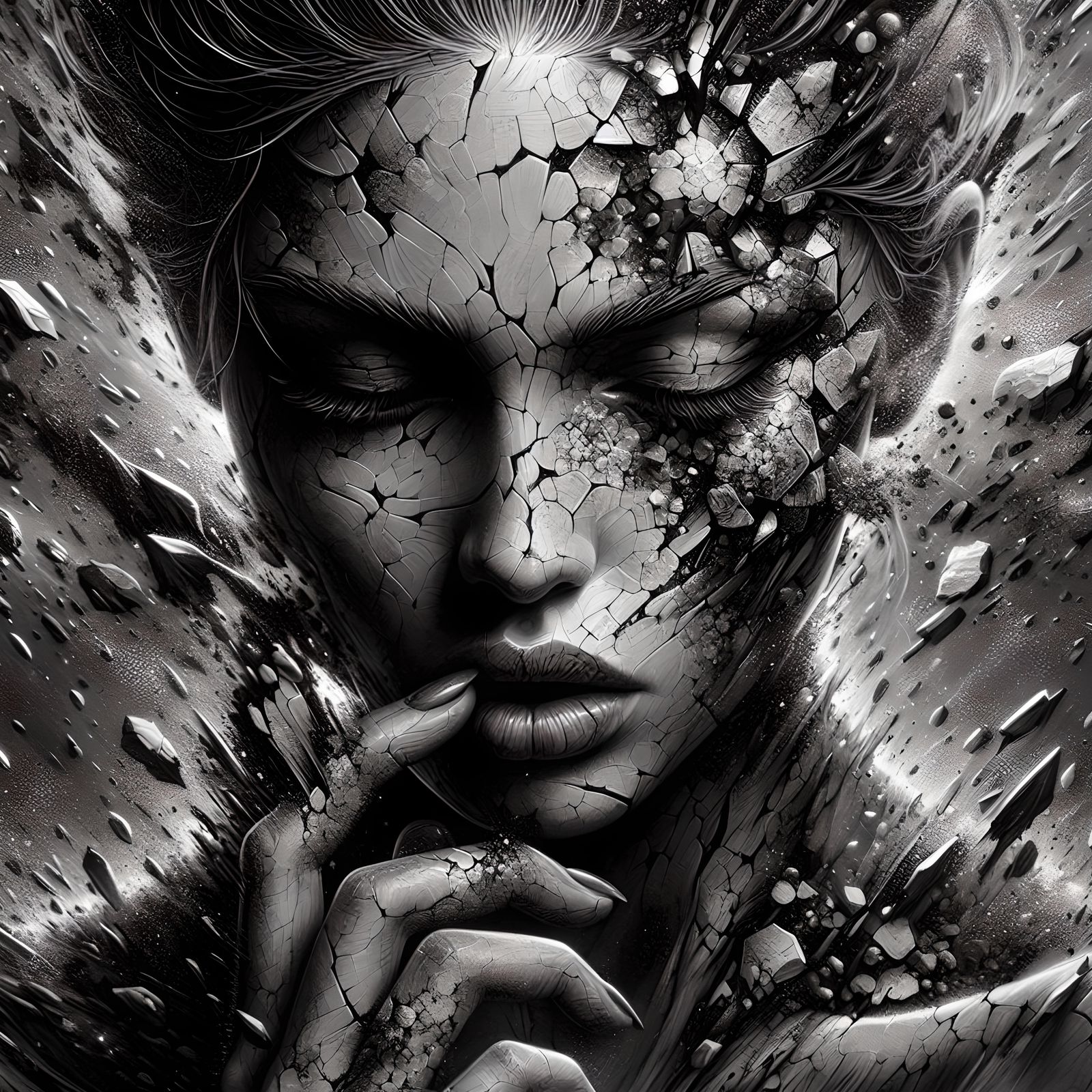 Overwhelmed by the storm within, she whispers: just make it ...