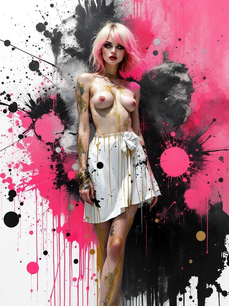 summer paint drips slow / her shadow breaks the silence / stillness in the storm