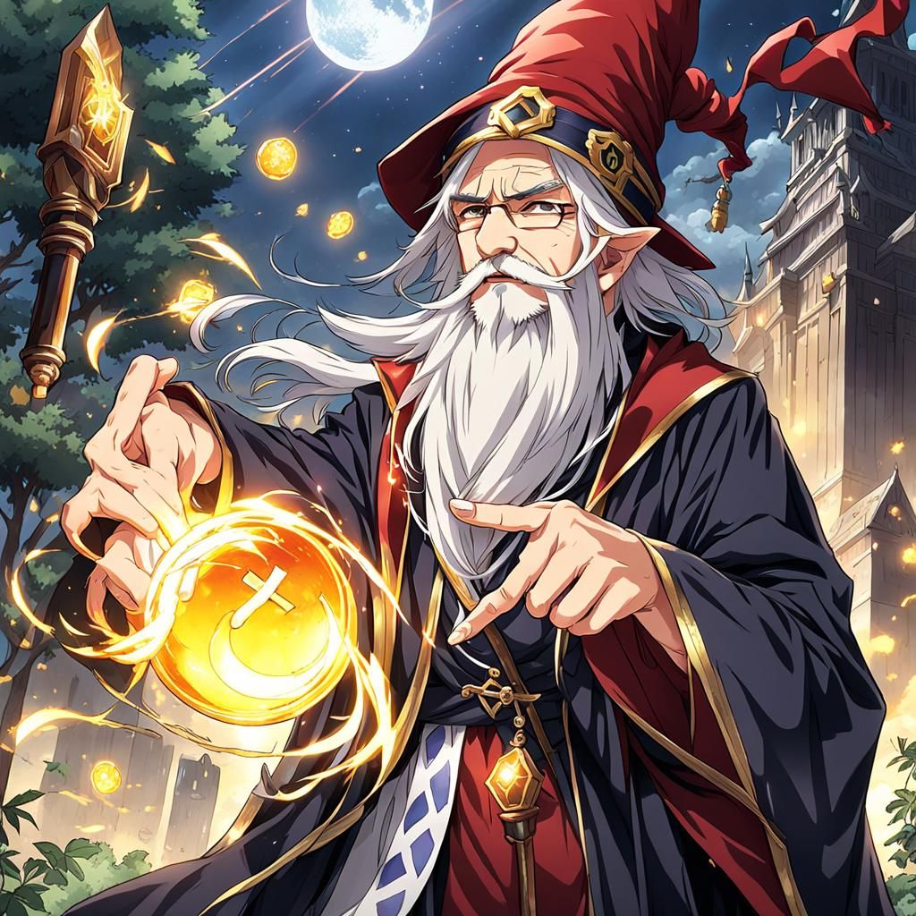 Old wizard tries to cast a spell - AI Generated Artwork - NightCafe Creator