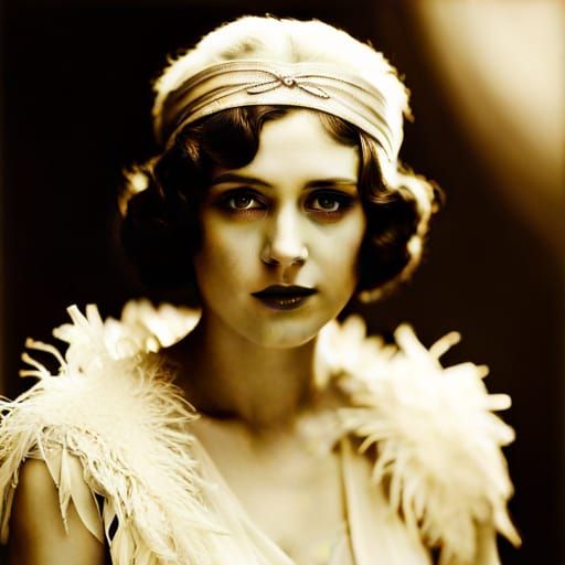 beautiful flapper, circa 1920  by @Arisiin