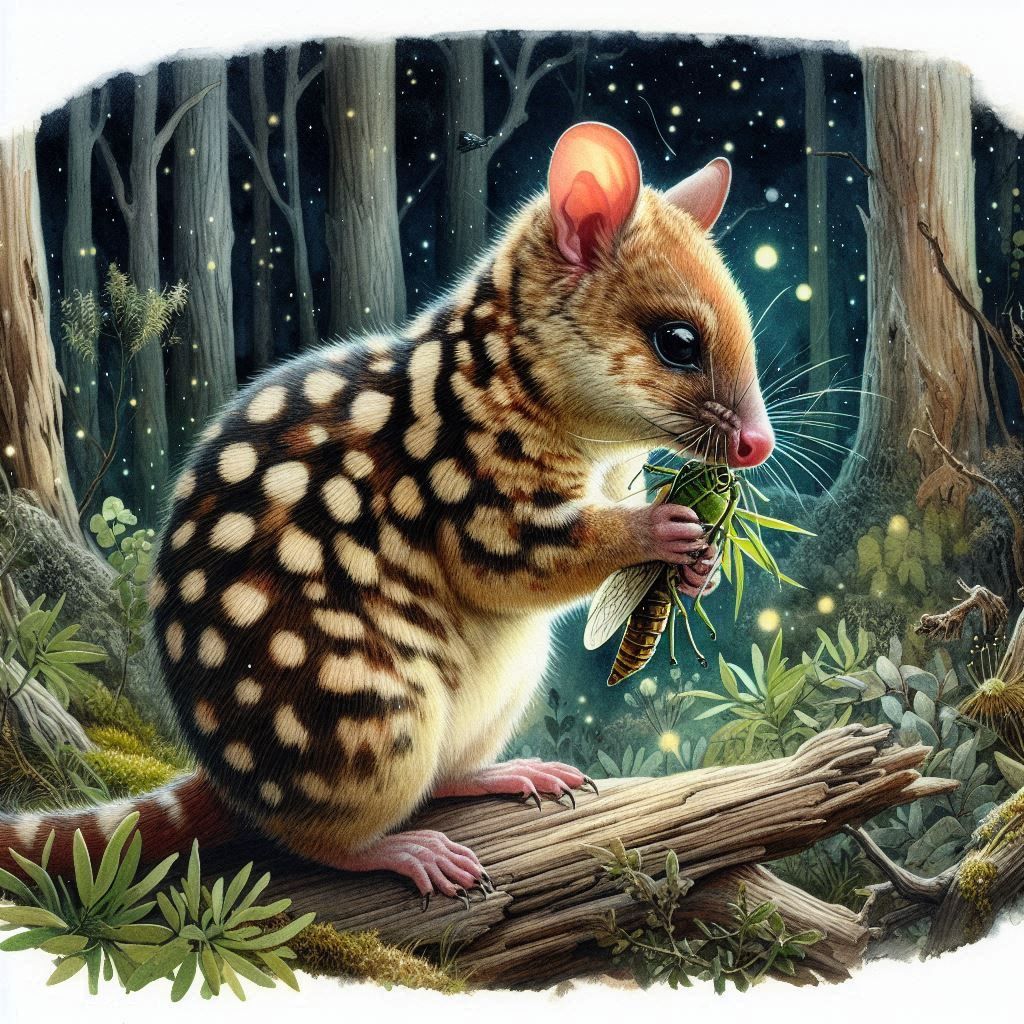 Hungry Quoll at Night