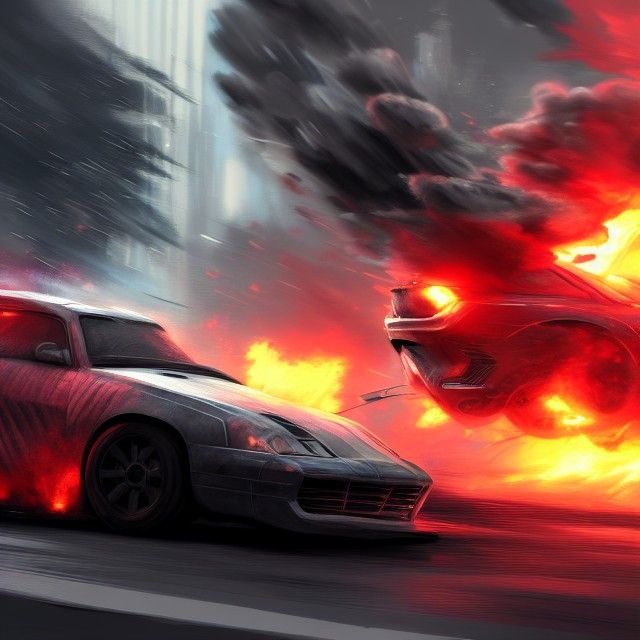 Car chase AI Generated Artwork NightCafe Creator