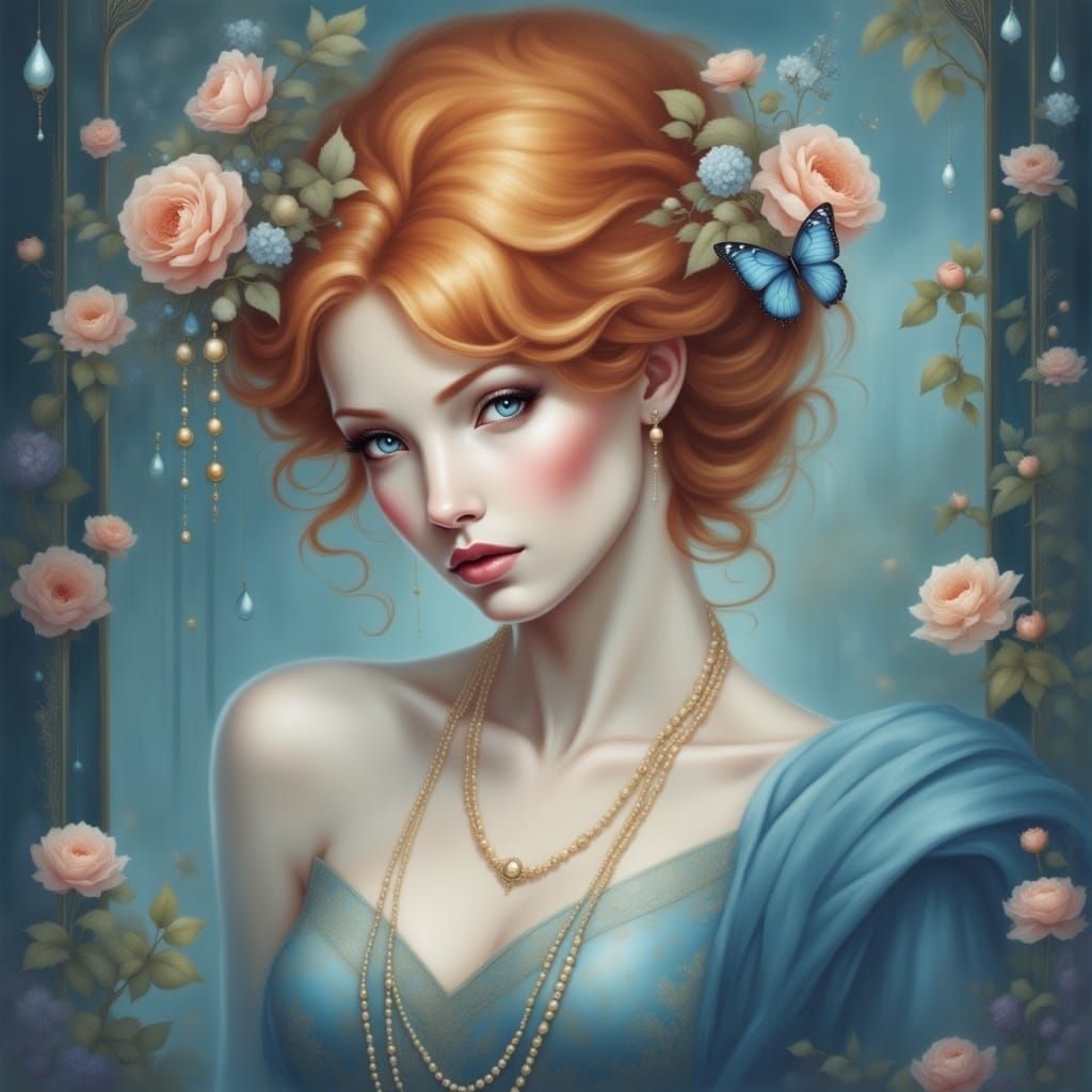 <lora:Hair adornment Flux:1.0>  