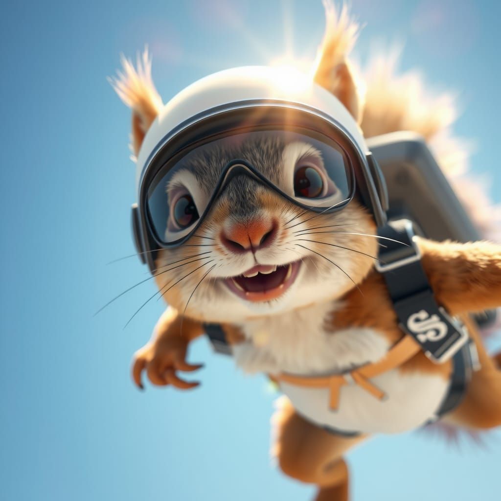 Super cute squirrel skydiving  by @Bella_boo