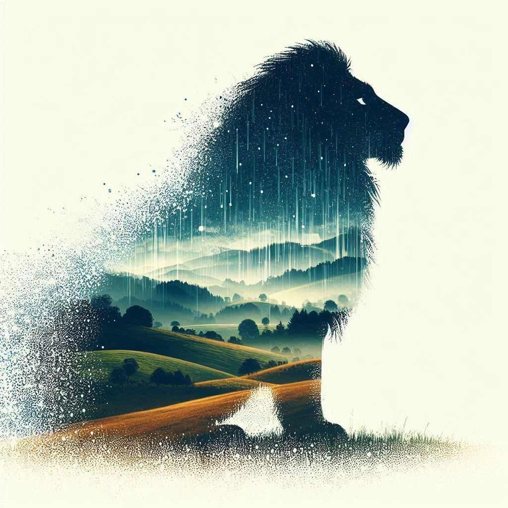 double exposure beautiful fantasy DALL-E 3 portrait landscape..