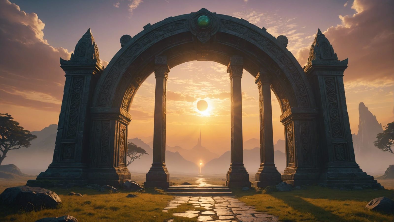 Sunrise through the Arch