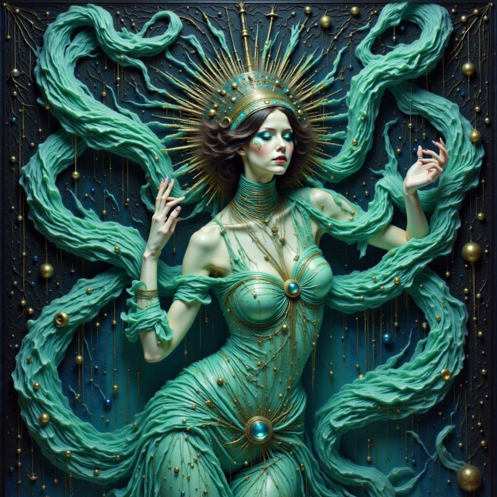 woman of weird science we dance the teal ribbons of metal we join our thoughts through the skies tonight <lora:Ryhska Exotica:1.0>