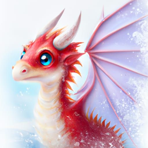 Little Red Dragon in the Snow