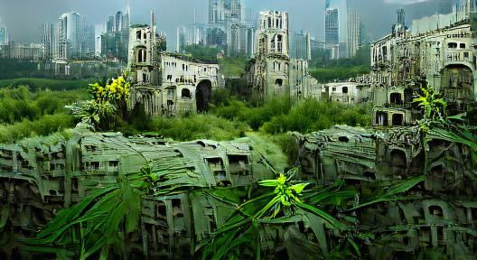 Ruined future city