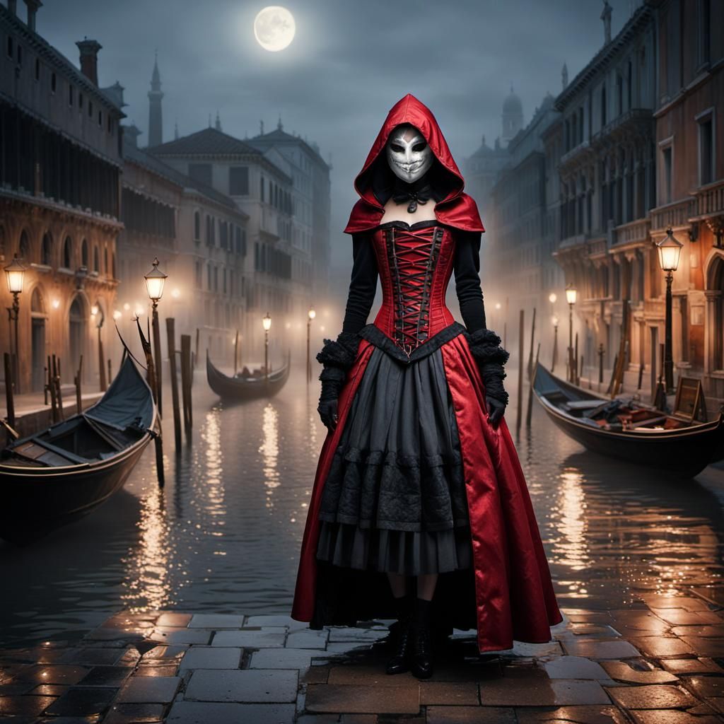 Victorian Venice Woman in Dark Fantasy Concept Art