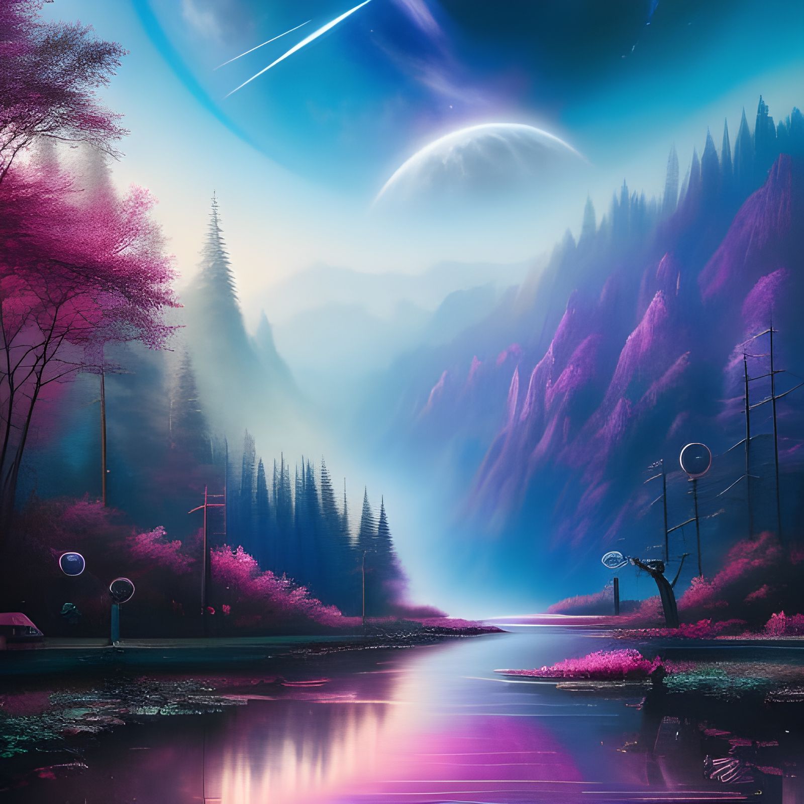 Galaxy Falls - AI Generated Artwork - NightCafe Creator