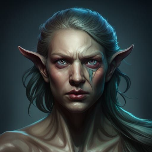 Dark Female Elf - Ai Generated Artwork - Nightcafe Creator