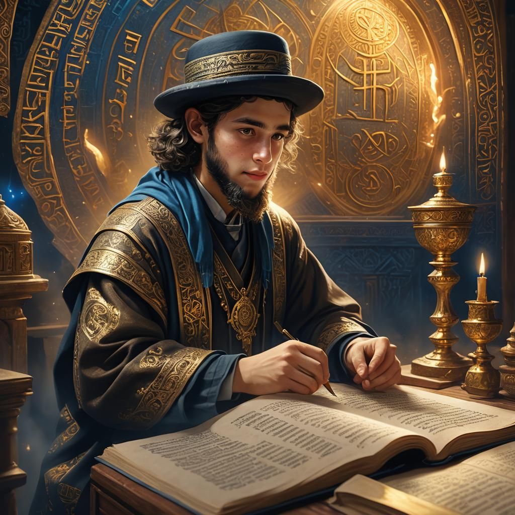 Young Hasid Immersed in Torah Study