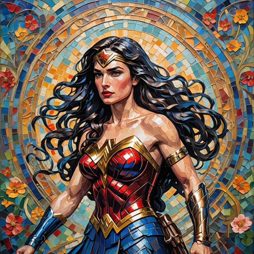 Wonder Woman in Art Nouveau style