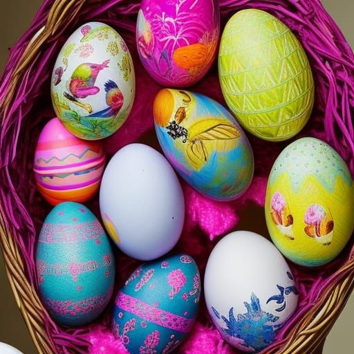 Basket with Easter Eggs