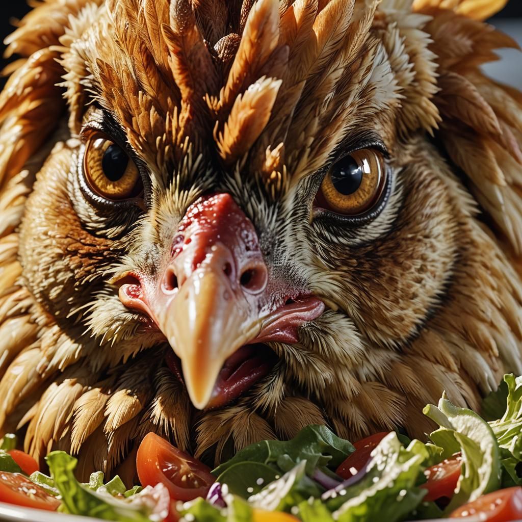 Chicken Sees Her Salad