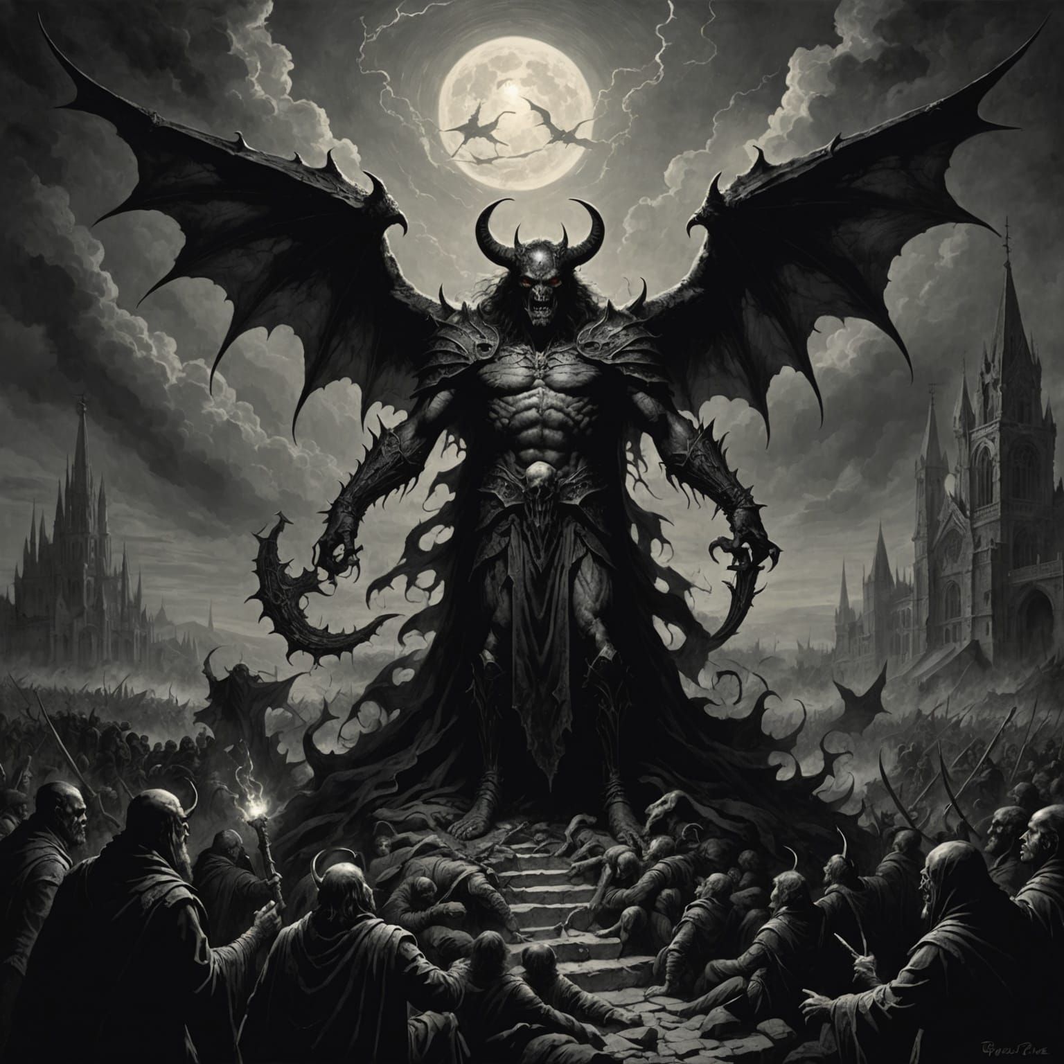 Screaming demons into fire 