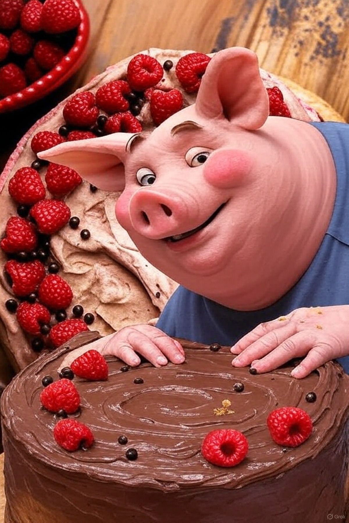 Marzipan Pig meets Chocolate Cake