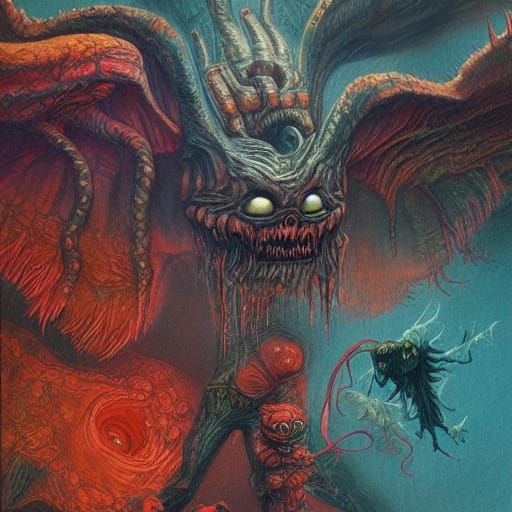 Creepy Colourful Monsters - AI Generated Artwork - NightCafe Creator