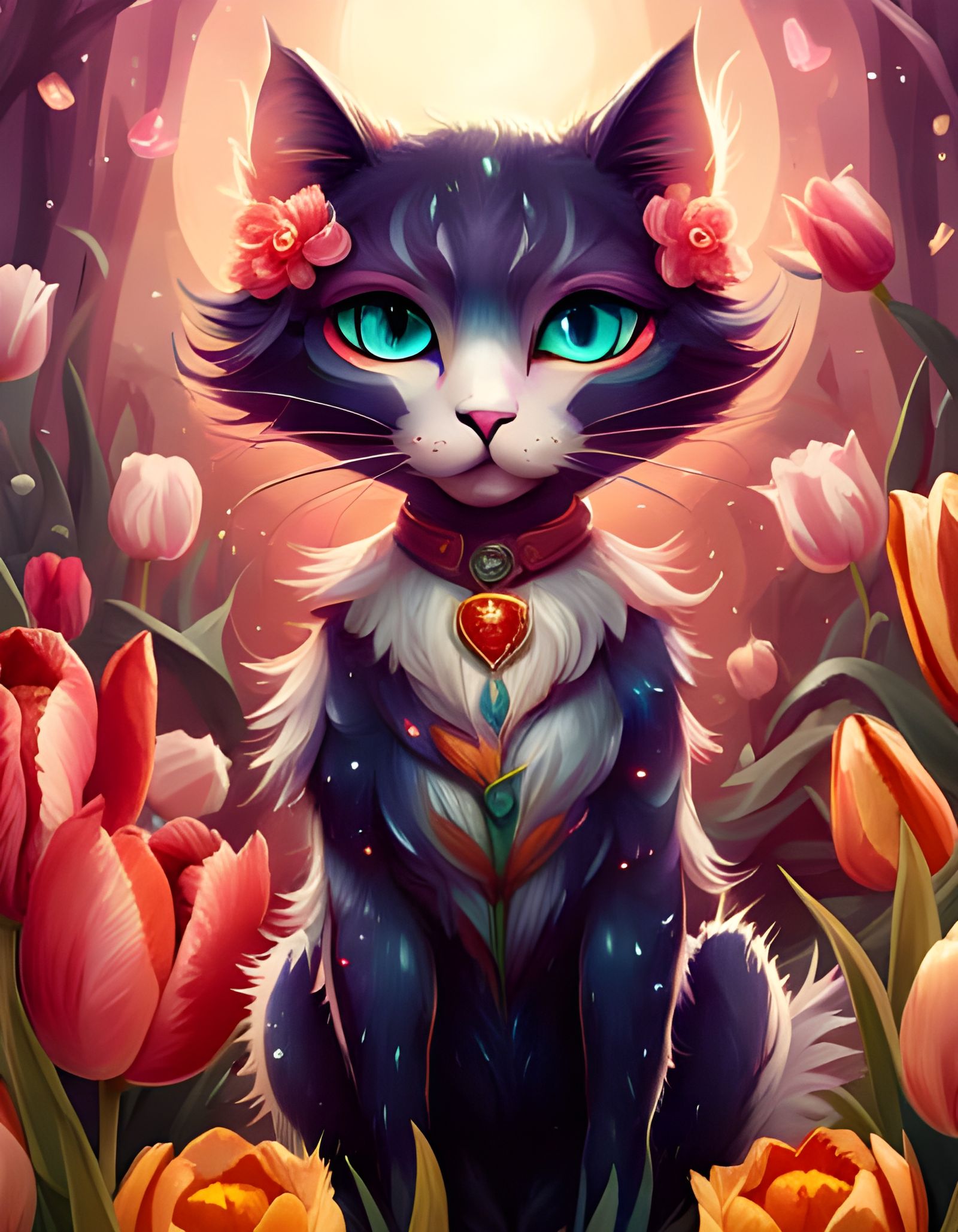 The Tulip Cat AI Generated Artwork NightCafe Creator