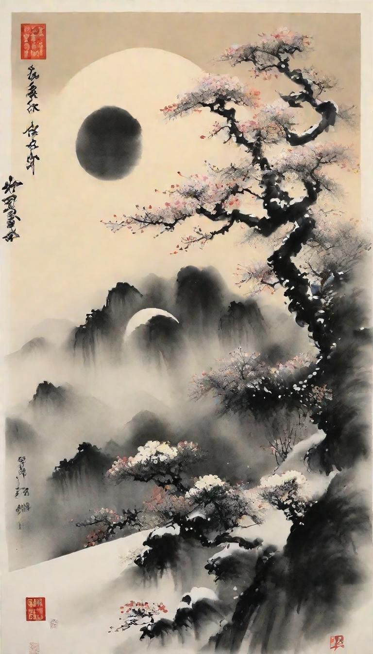 Wind, Flowers, Snow, Moon