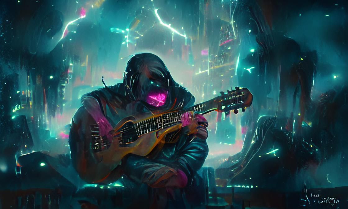 Playing Guitar On The Moon