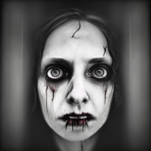 Undead, horror, victorian, lady, portrait, dark