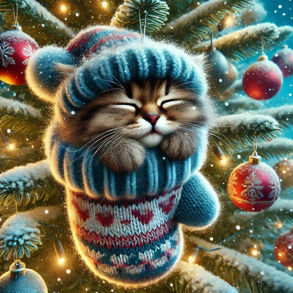 Sleepy Kitten in the Mitten