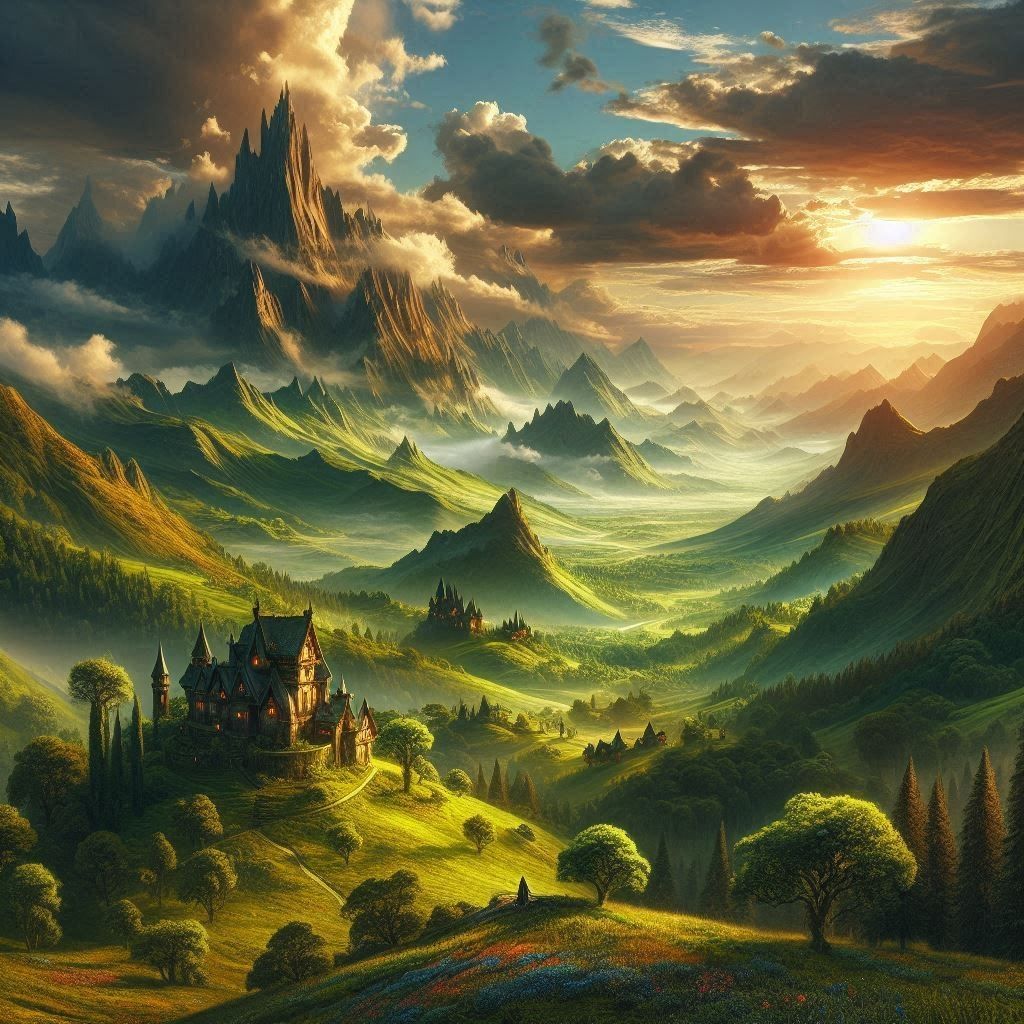 Enchanting Landscape Chiaroscuro Painting