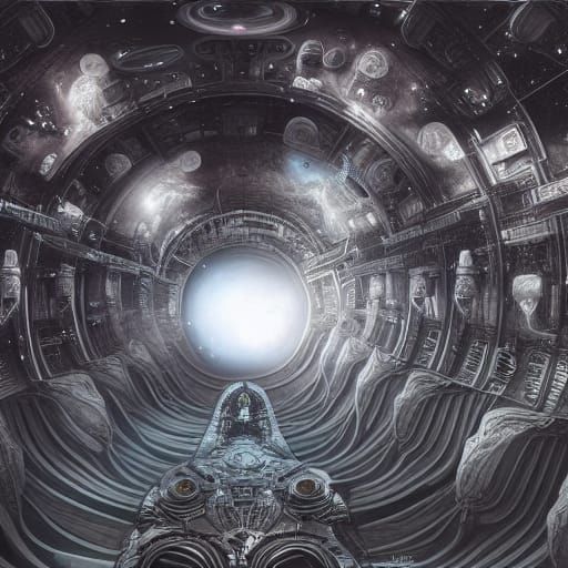 Galactic Skeleton in Space: Digital Matte Painting